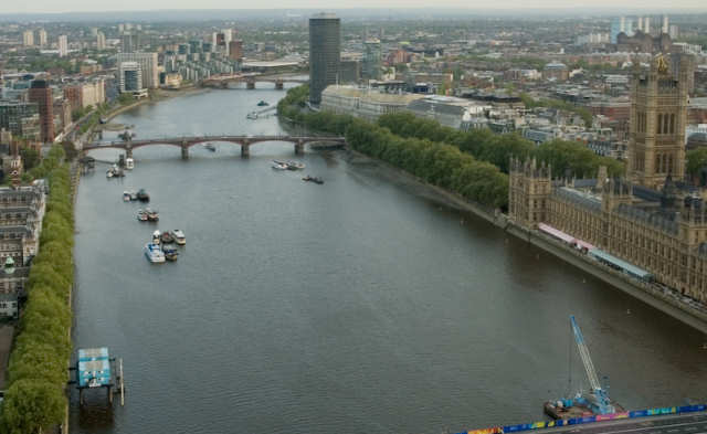 Looking west along the Thames from the London Eye